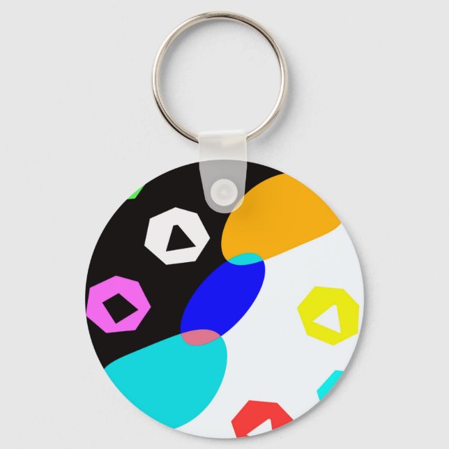 Coloured shapes key ring (Front)
