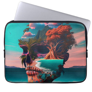 Coloured skull head laptop sleeve
