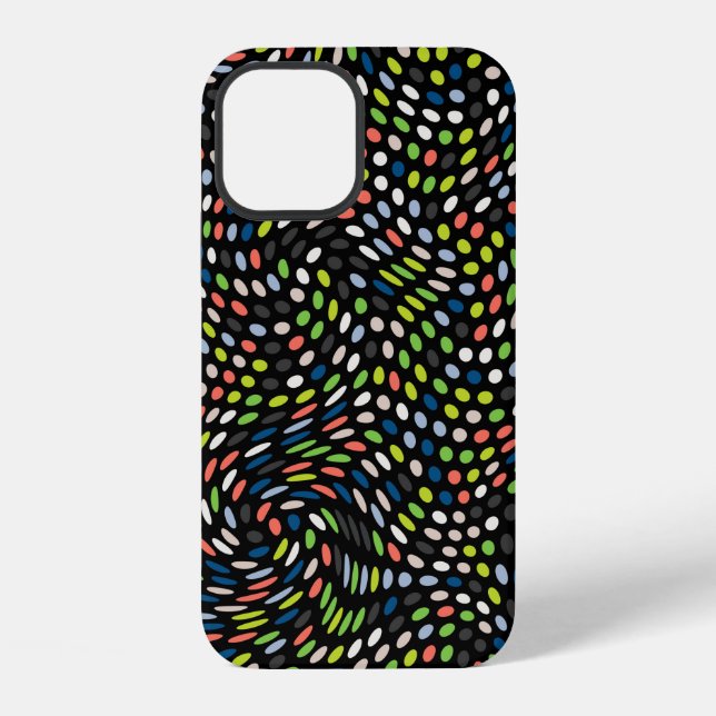 Coloured small dots background. Circles wave. Abst iPhone Case (Back)