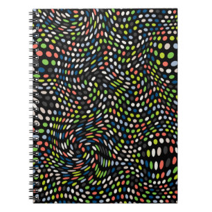 Coloured small dots background. Circles wave. Abst Notebook