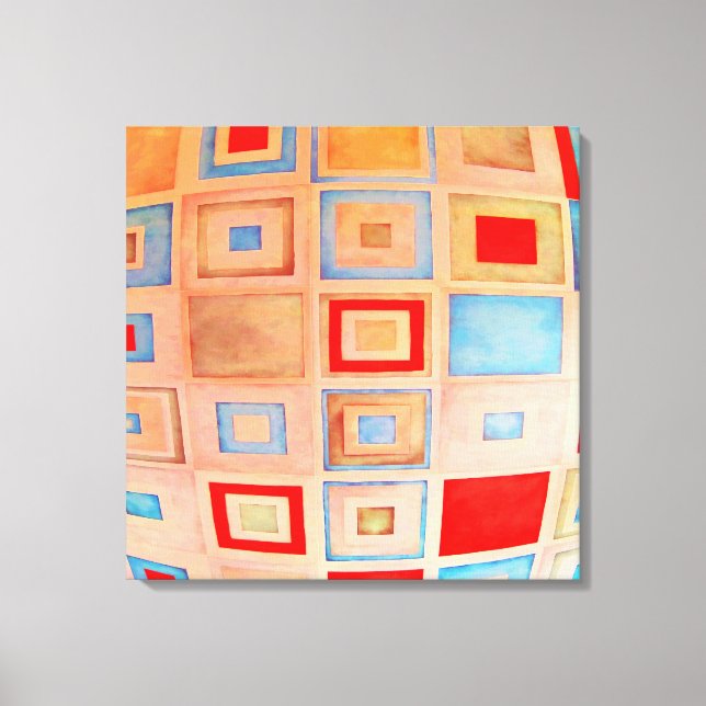 Coloured squares canvas print (Front)