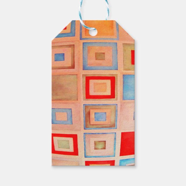 Coloured squares gift tags (Front)