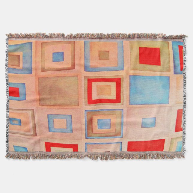 Coloured squares throw blanket (Front)