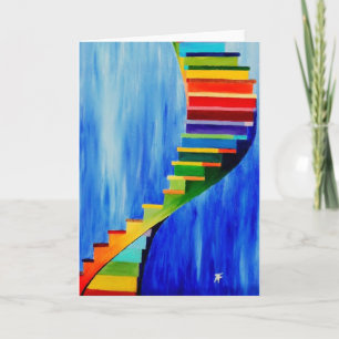 coloured stairs - Greeting Card
