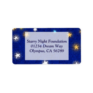 Coloured Stars Etching Custom Address Label