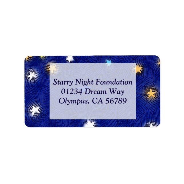 Coloured Stars Etching Custom Address Label (Front)