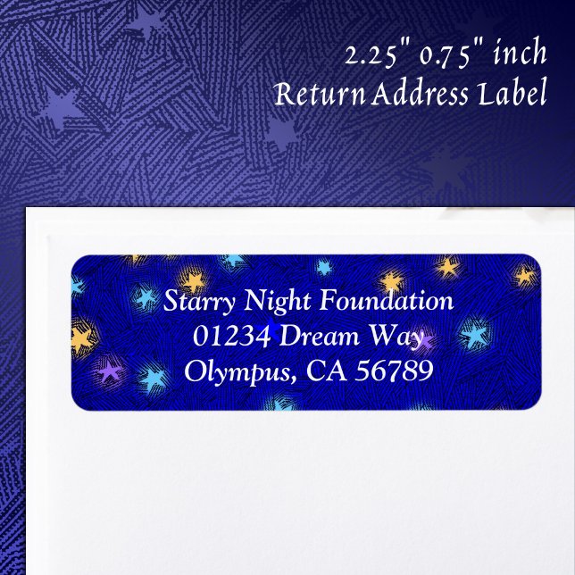 Coloured Stars Etching Custom Return Address Label (Colored Stars Etching Custom Return Address Label)