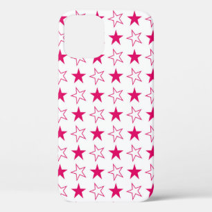 Coloured stars seamless pattern, pink stars vintag iPhone 12 case
