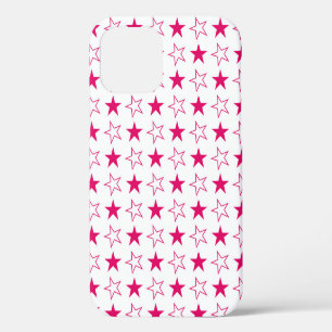 Coloured stars seamless pattern, pink stars vintag iPhone 12 case