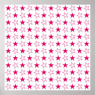 Coloured stars seamless pattern, pink stars vintag poster