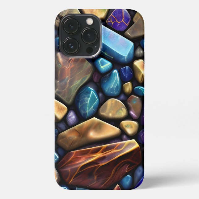 Coloured Stone Mosaic Pattern iPhone Case (Back)