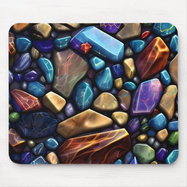 Coloured Stone Mosaic Pattern Mouse Pad (Front)
