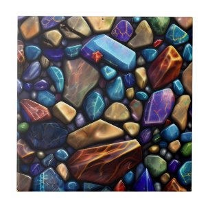 Coloured Stone Mosaic Pattern Tile