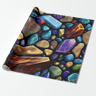 Coloured Stone Mosaic Pattern Wrapping Paper
