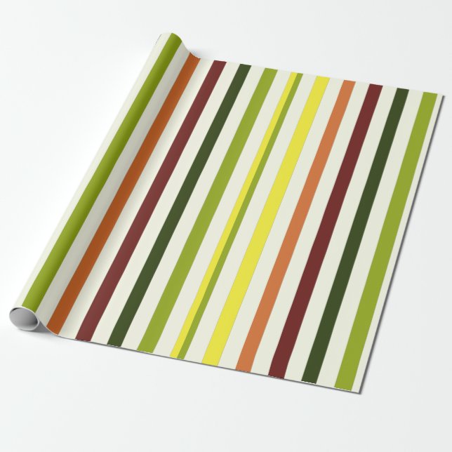 Coloured Strip Gift wrapping Paper (Unrolled)