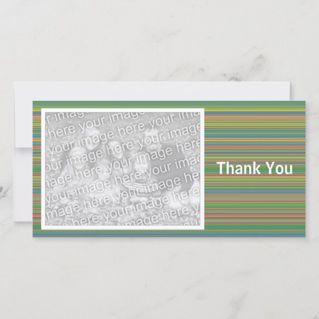 Coloured Stripes 01 Thank You Card (Front)