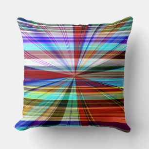 Coloured stripes crossed crossed by panorama effec cushion