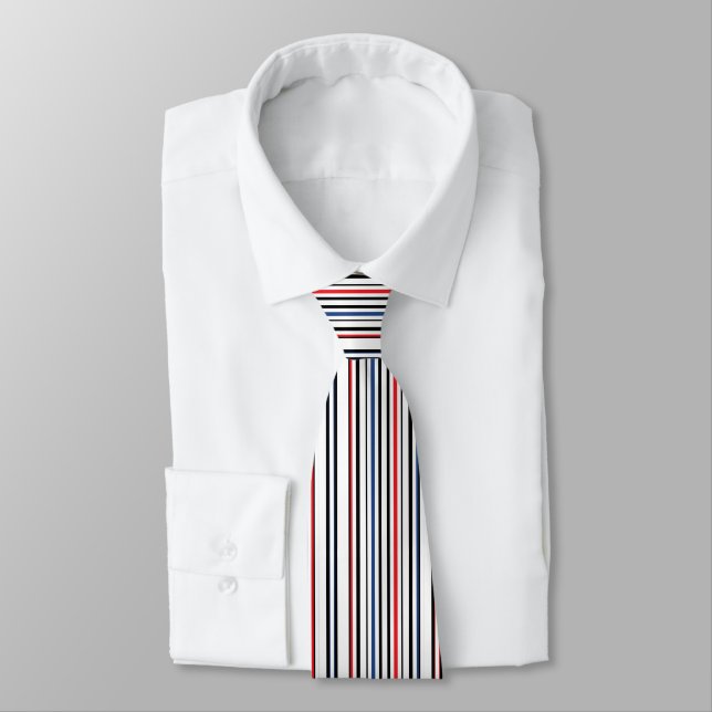 Coloured Stripes Pattern Tie (Tied)