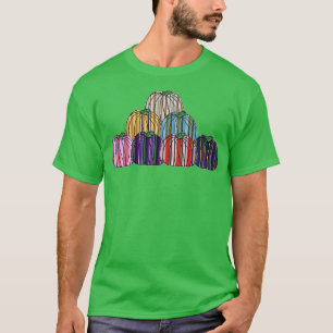 Coloured Stripes Pumpkin Pile T-Shirt