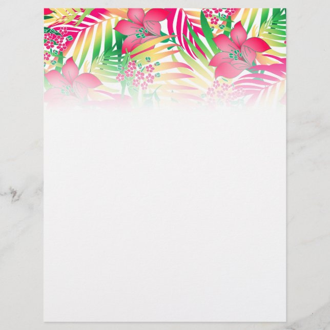 Coloured tropical flowers flyer (Front)