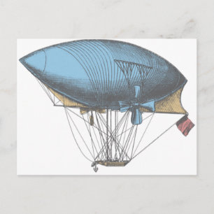 Coloured Vintage Airship Postcard