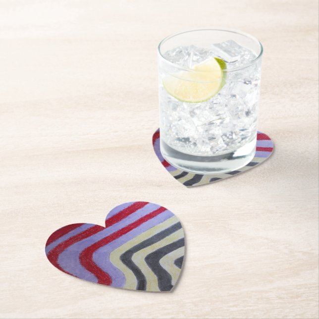 Coloured Waves Paper Coaster (Insitu)