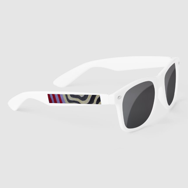 Coloured Waves Plastic Sunglasses (Right)