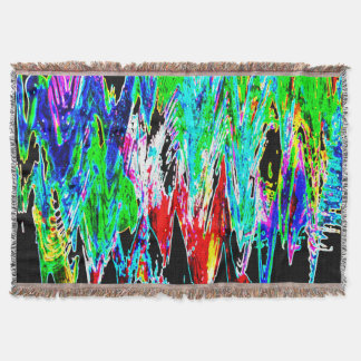 Coloured waves throw blanket