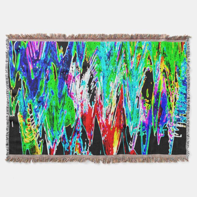Coloured waves throw blanket (Front)