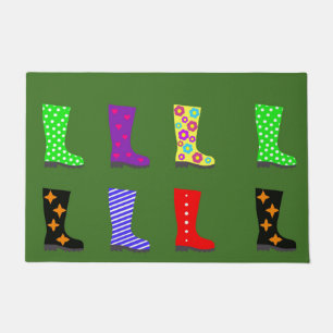 Coloured Wellies Doormat