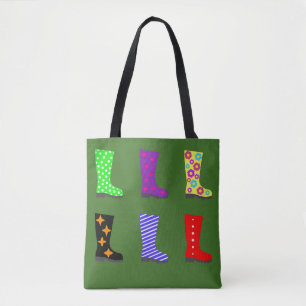 Coloured Wellies Tote Bag