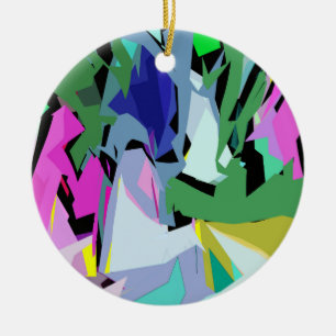 Coloured wind ceramic tree decoration
