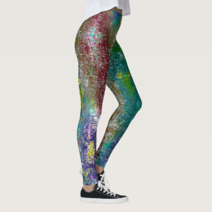 Coloured with grooves and skinned stained paint leggings