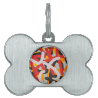 colourful 0748 abstract art pet ID tag