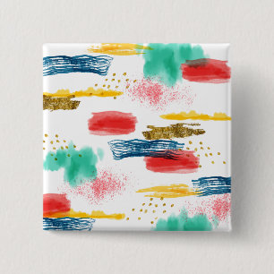 Colourful 15 Cm Square Badge