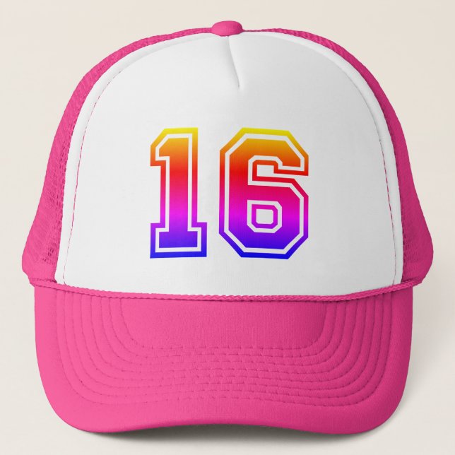 Colourful 16th Birthday Party Trucker Hat (Front)