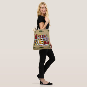 Colourful 1876 Merry Christmas Tote Bag