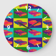 Colourful 1960 Cadillac Classic Luxury Car Pop Art