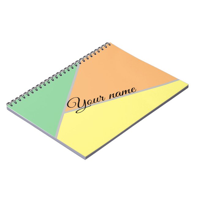 Colourful 1970s triangles pattern | Modern Asbtrac Notebook (Left Side)