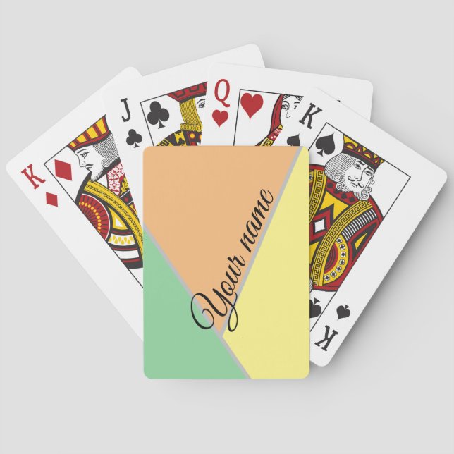 Colourful 1970s triangles pattern | Modern Asbtrac Playing Cards (Back)