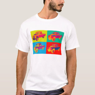 Colourful 1971 Land Rover Pickup Truck Pop Art T-Shirt