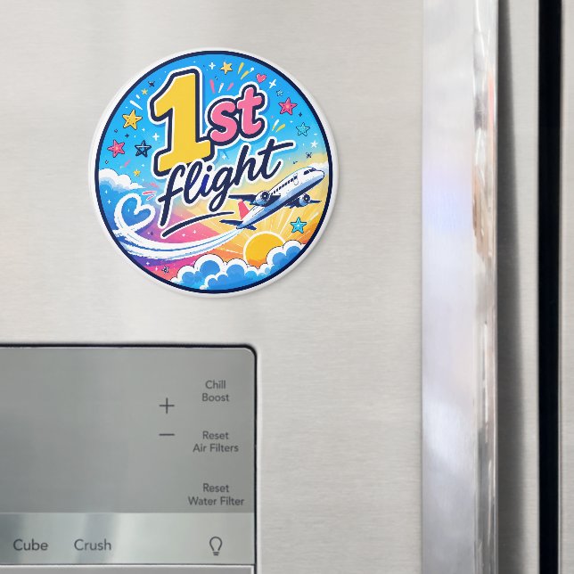 Colourful 1st flight aeroplane souvenir magnet (In Situ (Fridge))