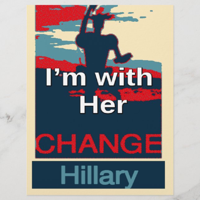 Colourful 2016 I am with her Vote for Hillary USA  (Front)