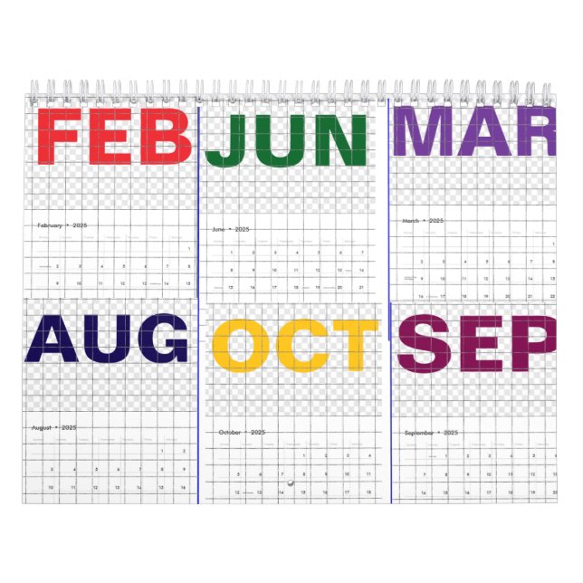 Colourful 2025 Calendar, Monthly Planner, Minimali Calendar (Cover)