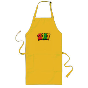 Colourful 2027 numbers long apron