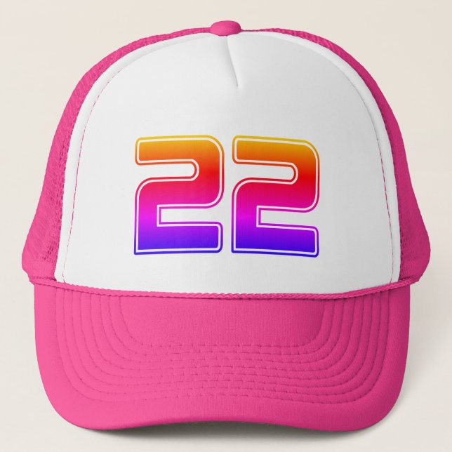 Colourful 22nd Birthday Party Trucker Hat (Front)