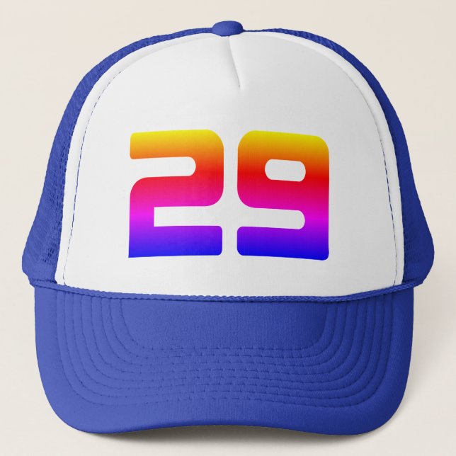 Colourful 29th Birthday Party Trucker Hat (Front)