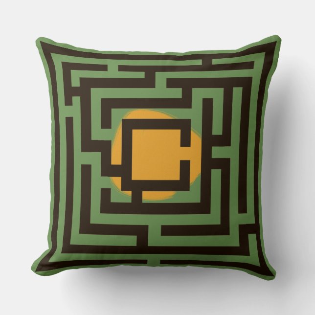 Colourful 2 in 1 Labyrinth Pattern on Custom Colou Cushion (Front)