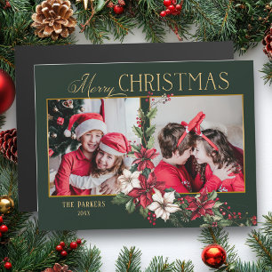 Colourful 2-Photo Merry Christmas Poinsettias