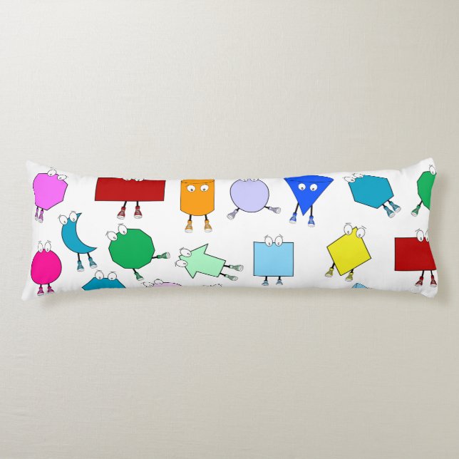 Colourful 2D & 3D Geometric Shapes Pattern for Kid Body Cushion (Front)